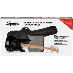FENDER SQUIER PJ BASS MN BLK R15 PACK