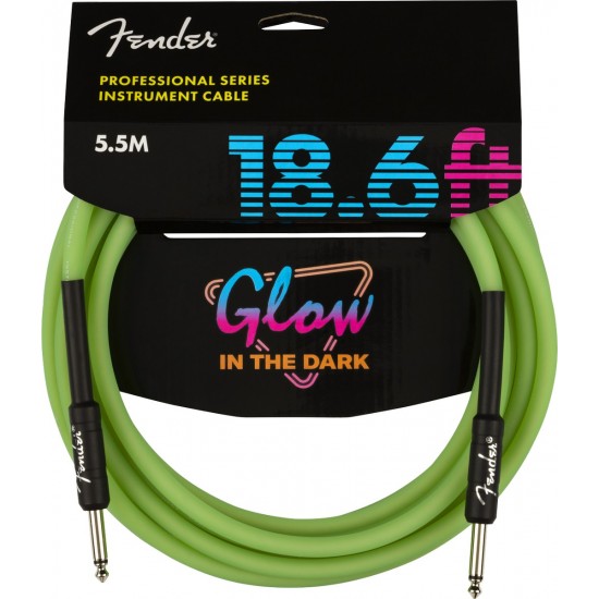 CABO FENDER PRO GLOW IN THE DARK CABLE 5.5M GREEN