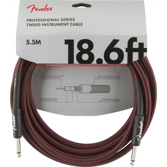 CABO FENDER PROFESSIONAL CABLE TWEED RED 5,5M