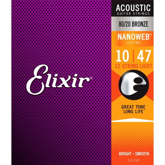 CORDAS GUITARRA ACÚSTICA ELIXIR ACOUSTIC 12 STRING LIGHT 10/47