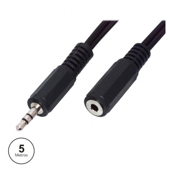 CABO JACK 3.5MM M/ JACK 3.5MM F 5M ST