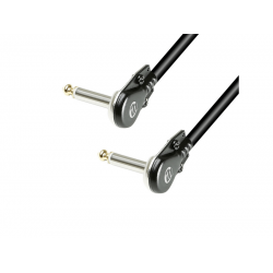 PEDAL BOARD PATCH CABLE 6.35 MM FLAT PLUGS MONO 50 CM BLACK