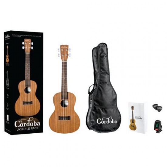 PACK UKULELE CORDOBA UP100 CONCERT SATIN MAHOGANY