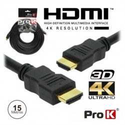 CABO HDMI 2.0 UHD 4K MACHO/MACHO 15M PROK