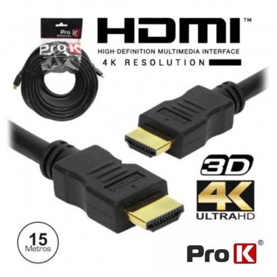 CABO HDMI 2.0 UHD 4K MACHO/MACHO 15M PROK