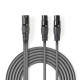 CABO 2x XLR 3P FÊMEA / XLR 3P MACHO 1.5M CINZENTO