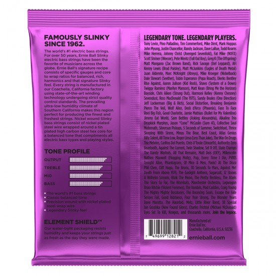 CORDAS BAIXO ELÉTRICO ERNIE BALL 2821 CORDAS BAIXO ELÉTRICO ERNIE BALL 2821