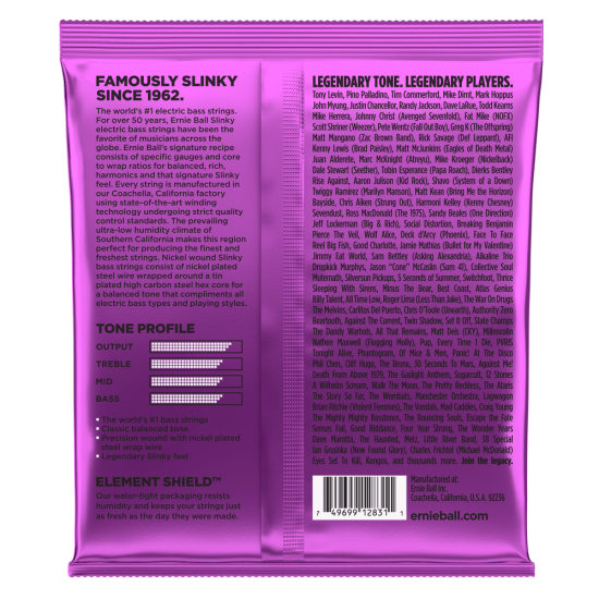 CORDAS BAIXO ELÉTRICO ERNIE BALL 2831 CORDAS BAIXO ELÉTRICO ERNIE BALL 2831