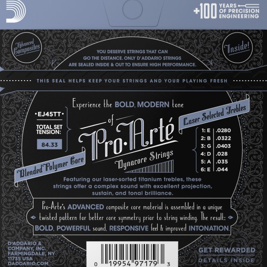 CORDAS GUITARRA CLÁSSICA D'ADDARIO EJ45TT