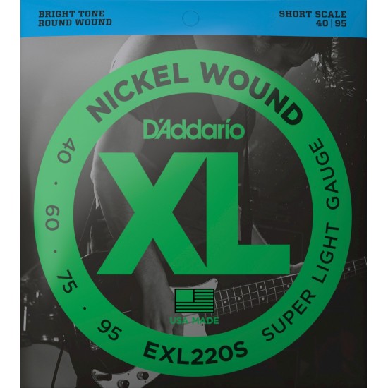 CORDAS BAIXO ELÉTRICO D'ADDARIO EXL220S