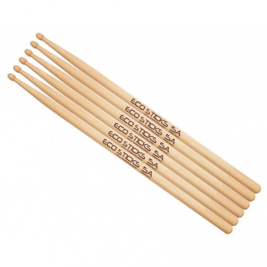 ROHEMA ECO STICKS 5A HICKORY - 3 PAIRS PACK