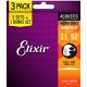 ELIXIR NANOWEB CUSTOM LIGHT ACOUSTIC 11/52 3PACK ELIXIR NANOWEB CUSTOM LIGHT ACOUSTIC 11/52 3PACK