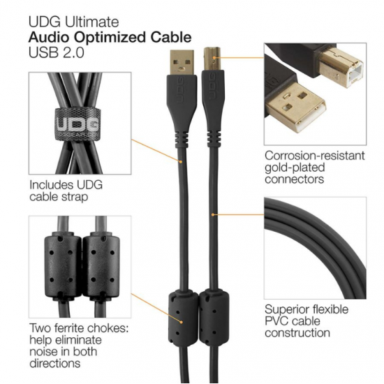 CABO UDG USB 2.0 A-B PRETO 3M