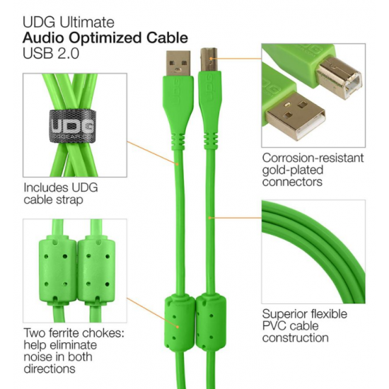 CABO UDG USB 2.0 A-B VERDE 2M