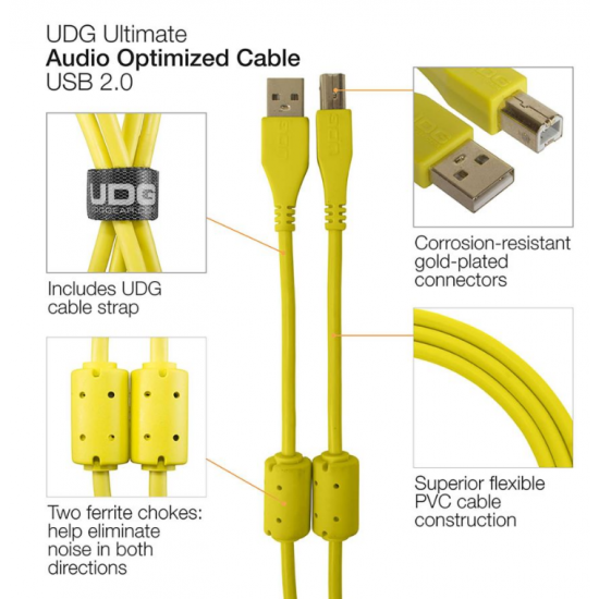 CABO UDG USB 2.0 A-B AMARELO 2M