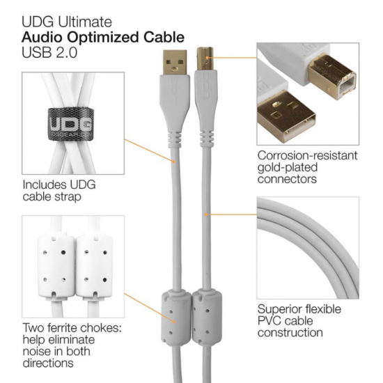 CABO UDG USB 2.0 A-B BRANCO 2M