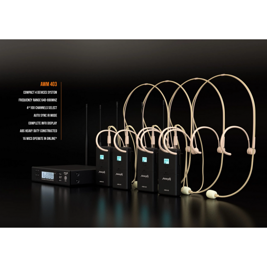 SISTEMA S/FIO AUDIBAX AWM 403 4X HEADSET