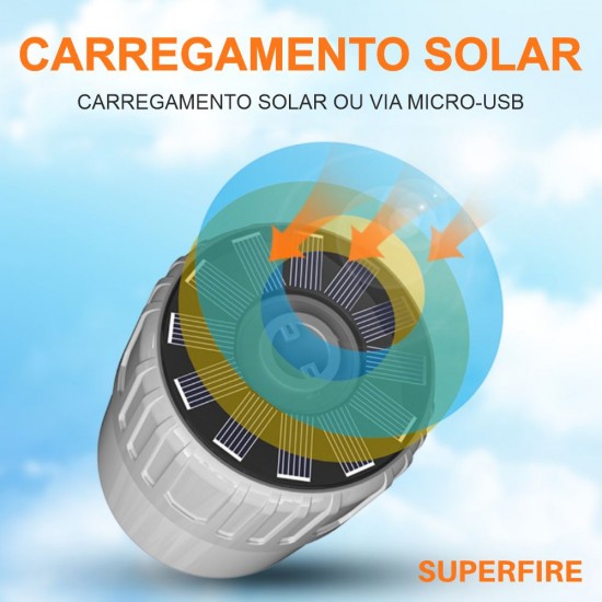LANTERNA SOLAR 18W 500LM SUPERFIR LANTERNA SOLAR 18W 500LM SUPERFIR