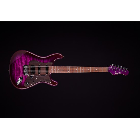 GUITARRA ELÉTRICA MAGNETO U-ONE SONNET MODERN SEE THRU PURPLE WITH GIG BAG