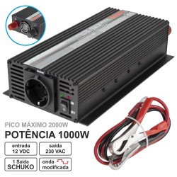 CONVERSOR 12V-230V 1000W ONDA SINUSOIDAL MODIFICADO