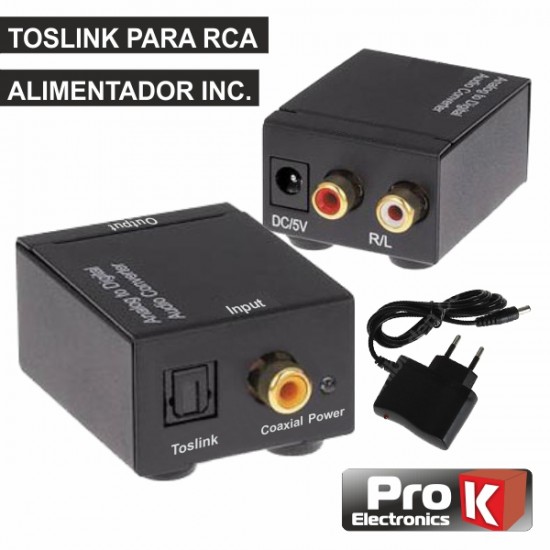 CONVERSOR ÁUDIO TOSLINK-RCA PROK