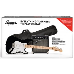 PACK GUITARRA ELÉTRICA FENDER SQUIER SONIC STRATOCASTER BLACK